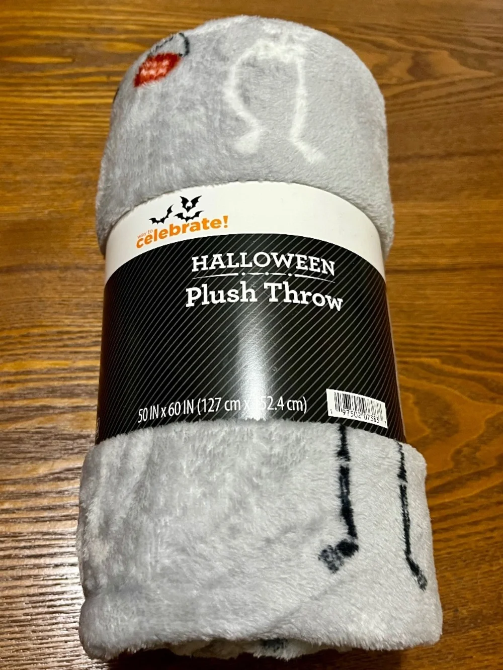 Halloween plush throw 50x60 skeletons